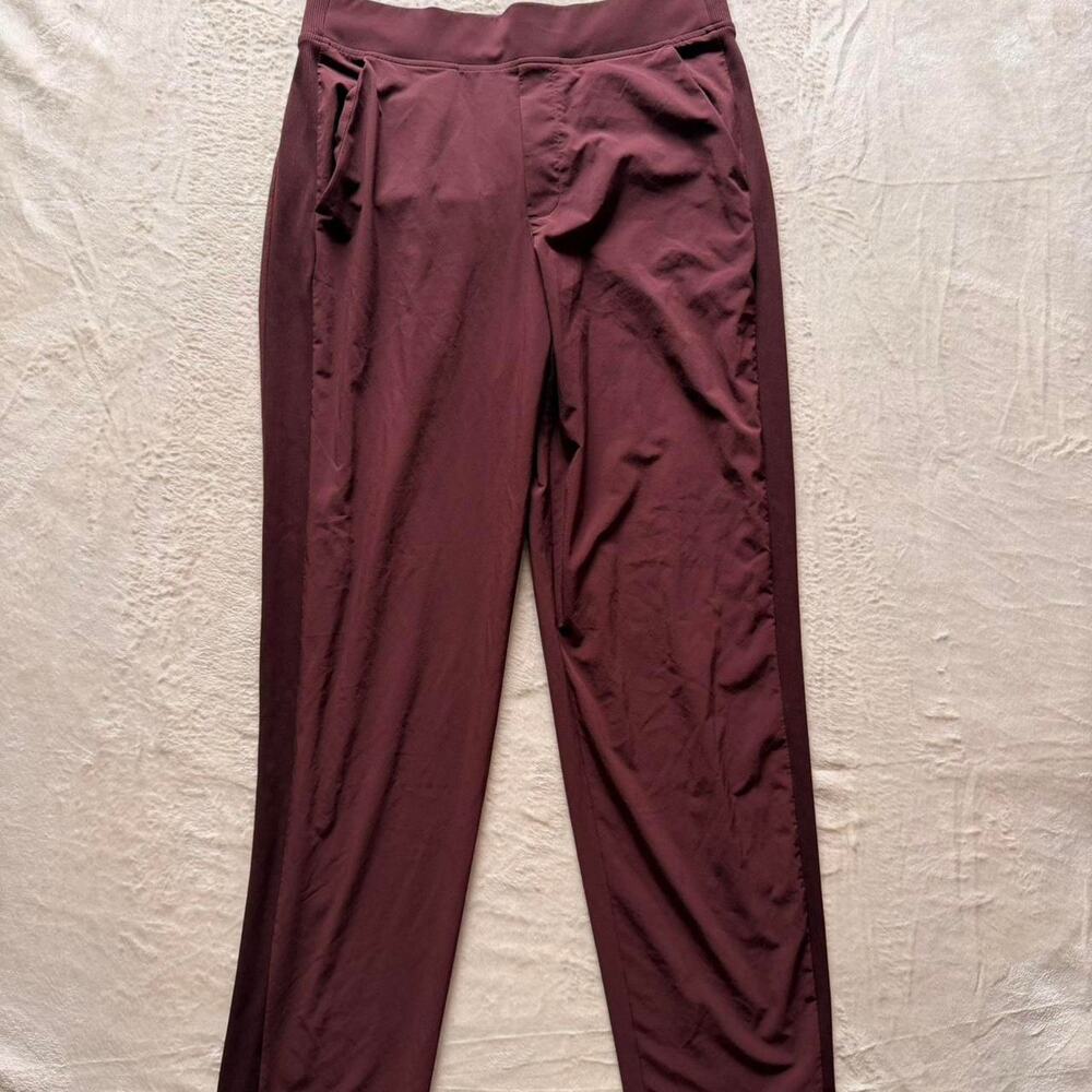 Athleta burgundy high waisted leggings with - Picture 2 of 3